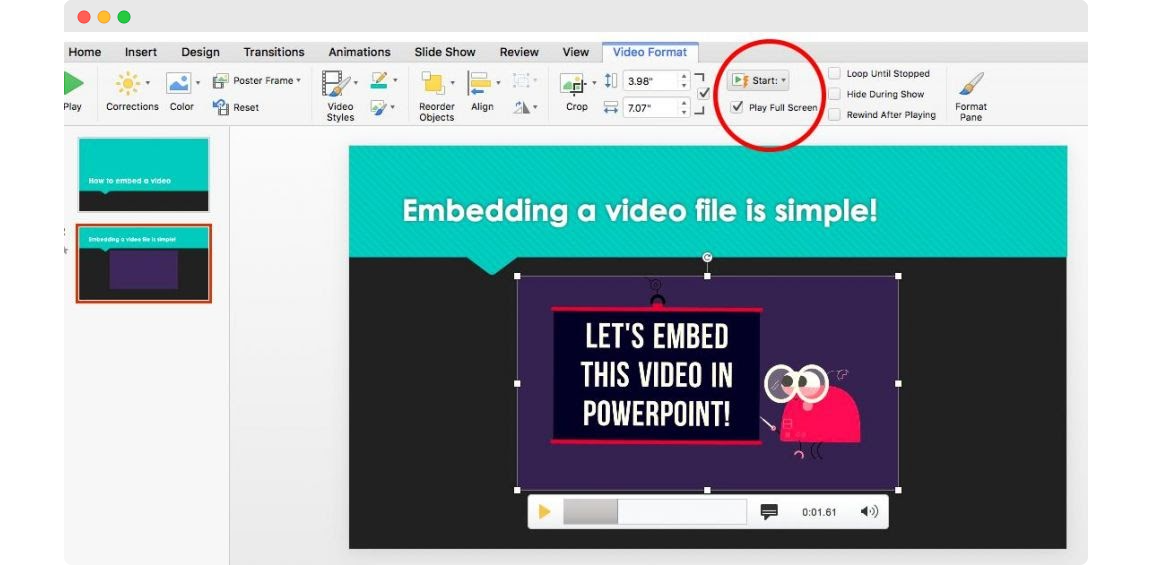 Video embedding